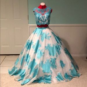 Prom crop top and skirt